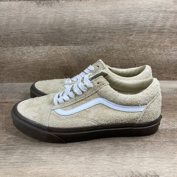 VANS Old Skool Hairy Suede Khaki Tan Brown Sneakers Shoes Mens 8 Womens 9.5 NEW - Picture 4 of 9